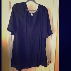 Black flutter sleeve blouse